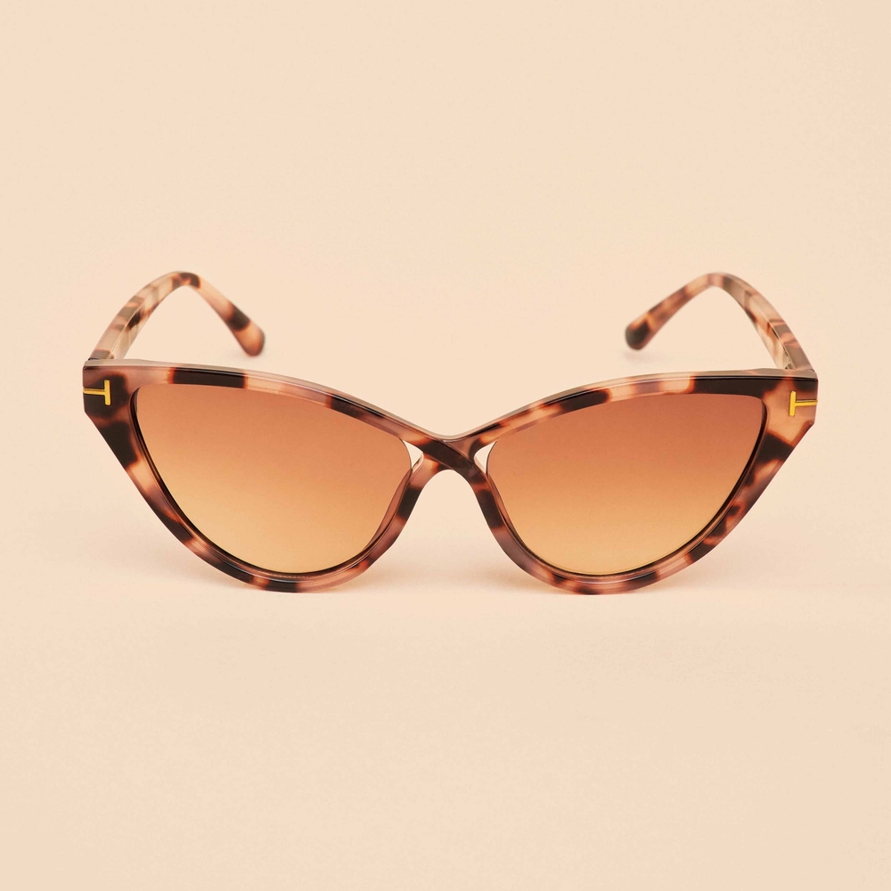 Tortoiseshell Cat-Eye Sunglasses - Brown Gradient Lenses